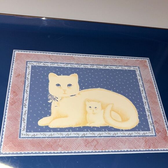 Metal  Decorative Tray with White Cat - Picture 4 of 11